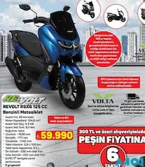 REVOLT RSX6 125 CC BENZİNLİ MOTOSİKLET fiyat ve kampanya bilgisi